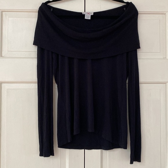 Soft Surroundings Eva Black Cowl‎ Neck Size Medium Rib Knit Long Sleeve Blouse - Picture 3 of 9